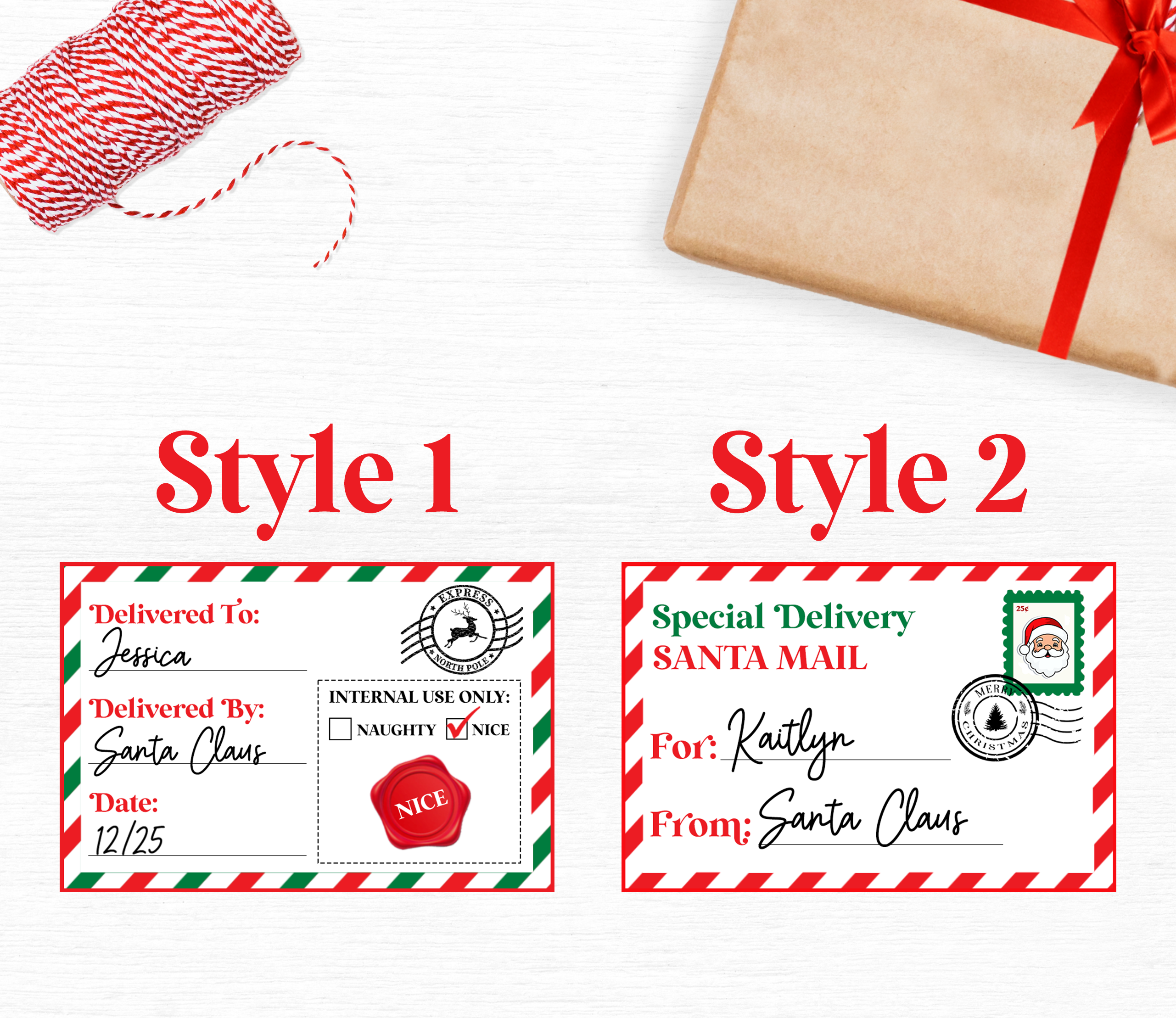 Santa Mail Name Stickers